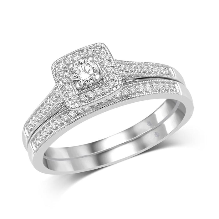 10K White Gold 1/3 Ct.Tw. Diamond Bridal Ring