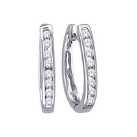 Thumbnail for 10K White Gold 1/4 Ct.Tw. Diamond Huggies Earrings