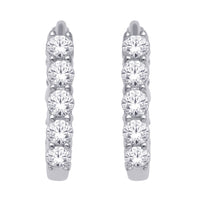 Thumbnail for 10K White Gold 1/4 Ct.Tw. Diamond Hoop Earrings