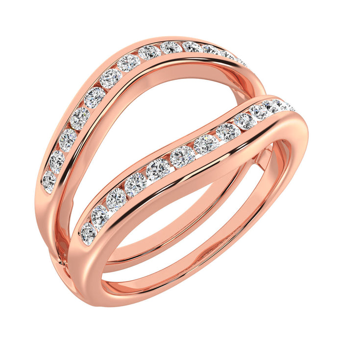 Diamond 1/3 Ct.Tw. Guard Ring in 10K Rose Gold