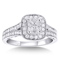 Thumbnail for Lovecuts 14K White Gold 1 Ct.Tw.Diamond Bridal Invisible Ring