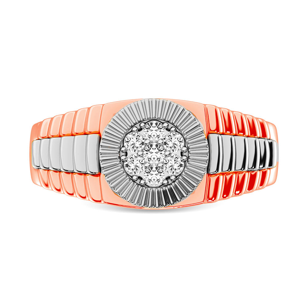 14K Two Tone 1 Ct.Tw. Diamond Mens Ring