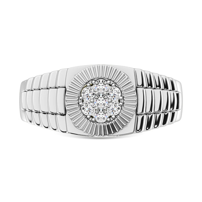 Diamond 1/4 Ct.Tw. Mens Fashion Ring in 10K White Gold