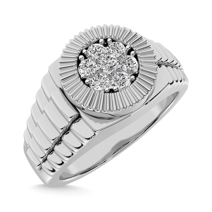 Diamond 1/4 Ct.Tw. Mens Fashion Ring in 10K White Gold