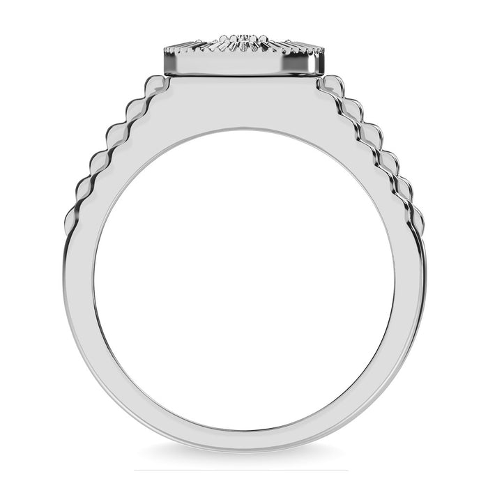 Diamond 1/4 Ct.Tw. Mens Fashion Ring in 10K White Gold