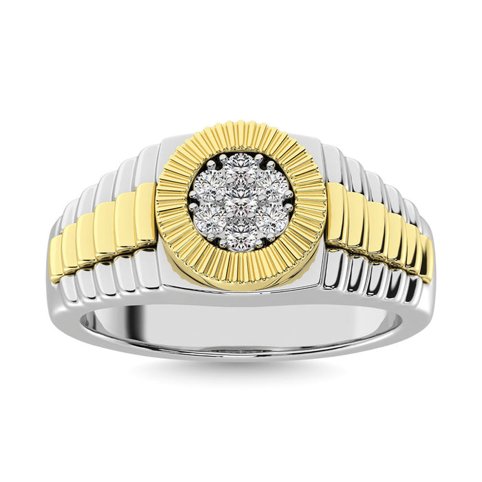 Diamond 1/4 Ct.Tw. Mens Fashion Ring in 10K Two Tone Gold