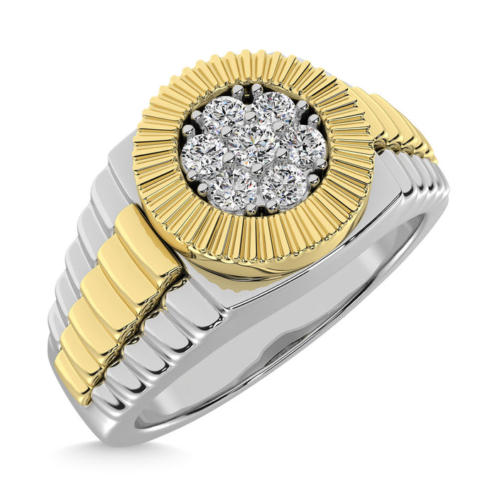 Diamond 1/4 Ct.Tw. Mens Fashion Ring in 10K Two Tone Gold