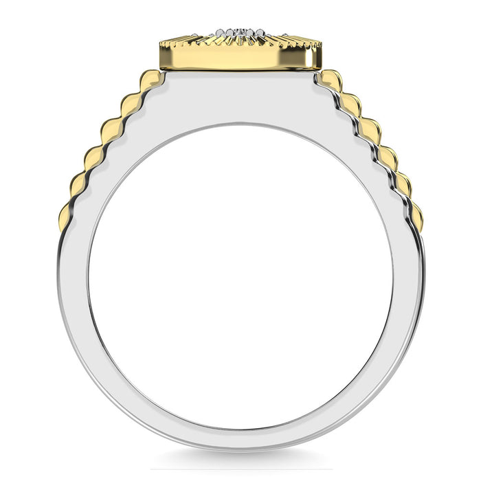 Diamond 1/4 Ct.Tw. Mens Fashion Ring in 10K Two Tone Gold