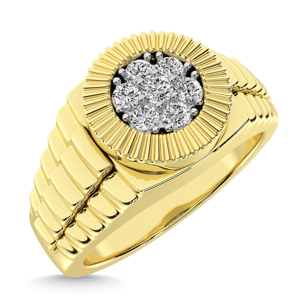 Diamond 1 Ct.Tw. Rolex Mens Ring in 14K Yellow Gold