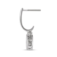 Thumbnail for Sterling Silver 1/20 Ct.Tw. Moving Diamond Heart Earrings