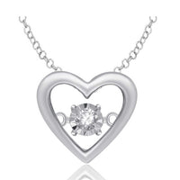Thumbnail for Sterling Silver Moving Diamond Accent Heart Pendant