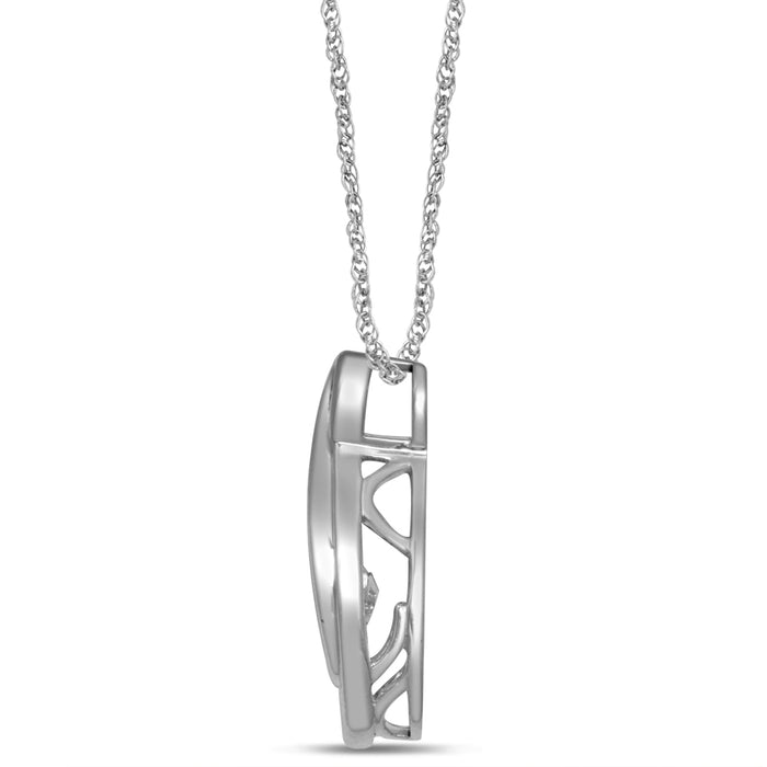 Sterling Silver Moving Diamond Accent Fashion Pendant