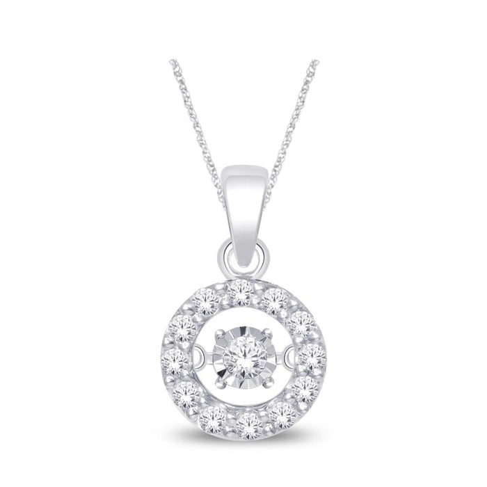 10K White Gold 1/10 Ct.Tw. Moving Diamond Fashion Pendant