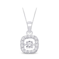 Thumbnail for Sterling Silver 1/8 Ct.Tw. Moving Diamond Fashion Pendant