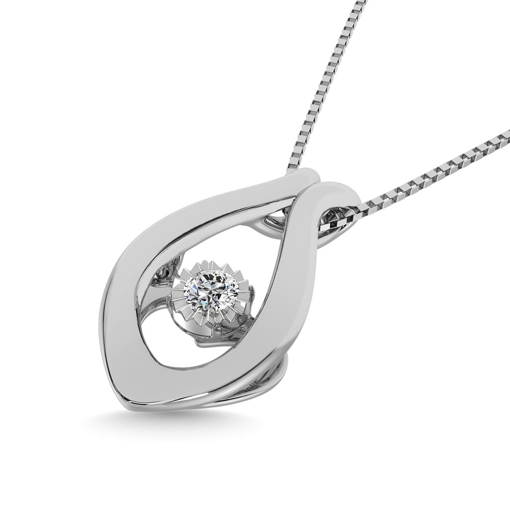 10K White Gold 1/20 Ct.Tw. Moving Diamond Fashion Pendant