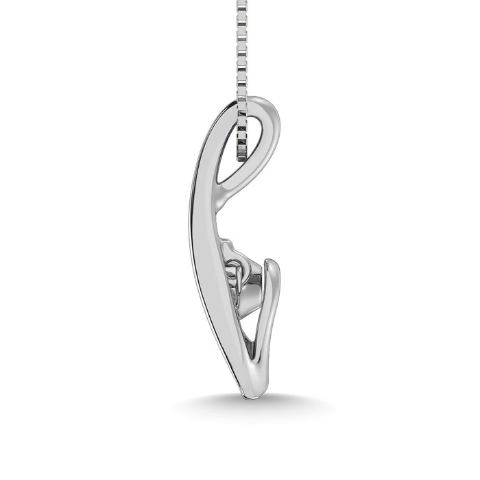 10K White Gold 1/20 Ct.Tw. Moving Diamond Fashion Pendant