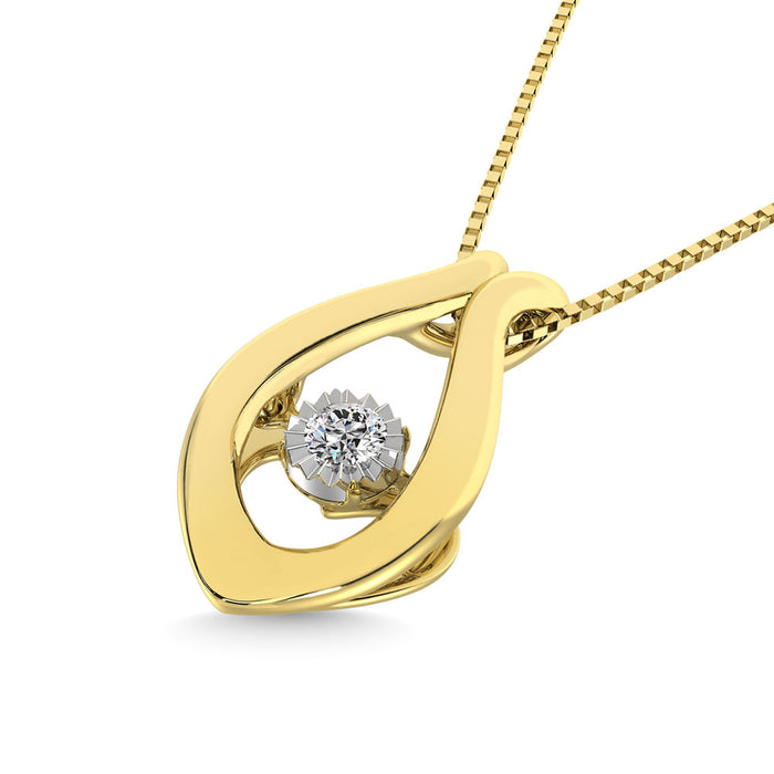 10K Yellow Gold 1/20 Ct.Tw. Moving Diamond Fashion Pendant