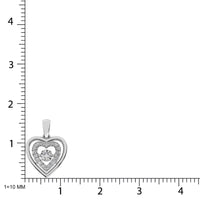 Thumbnail for Sterling Silver 1/8 Ct.Tw. Moving Diamond Heart Pendant