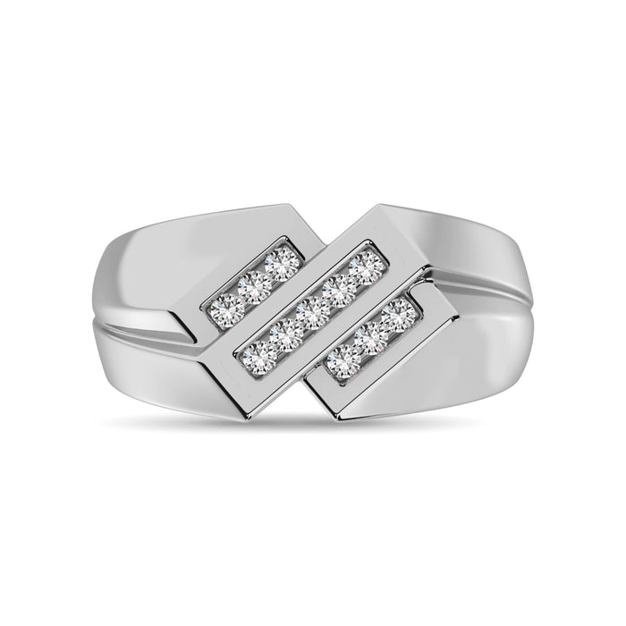 10K White Gold 1/4 Ct.Tw. Diamond Mens Ring