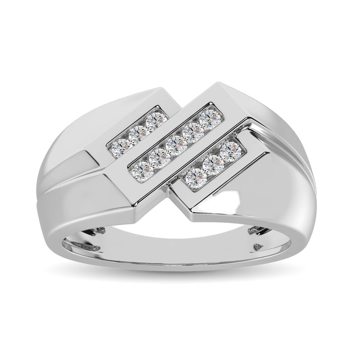 10K White Gold 1/4 Ct.Tw. Diamond Mens Ring