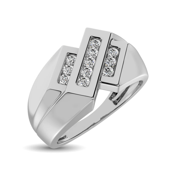 10K White Gold 1/4 Ct.Tw. Diamond Mens Ring