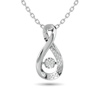 Thumbnail for Diamond Shimmering Pendant 1/50 ct tw Round-cut in Sterling Silver