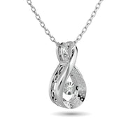Thumbnail for Diamond Shimmering Pendant 1/50 ct tw Round-cut in Sterling Silver