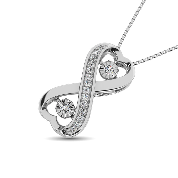 Sterling Silver 1/5 Ct.Tw.Moving Diamond Fashion Pendant