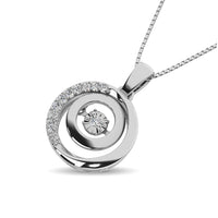 Thumbnail for Sterling Silver 1/8 Ct.Tw.Moving Diamond Fashion Pendant