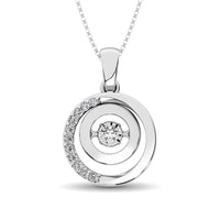 Thumbnail for Sterling Silver 1/8 Ct.Tw.Moving Diamond Fashion Pendant