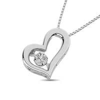 Thumbnail for Sterling Silver 1/20 Ct.Tw.Moving Diamond Heart Pendant