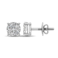 Thumbnail for 14K White Gold 2/5 Ct.Tw. Diamond Flower Studd Earrings
