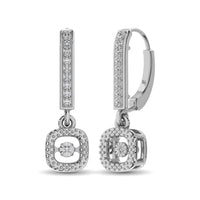 Thumbnail for Sterling Silver 1/20 Ct.Tw. Moving Diamond Danglers Earrings