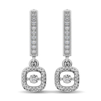 Thumbnail for Sterling Silver 1/20 Ct.Tw. Moving Diamond Danglers Earrings