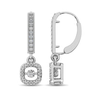 Thumbnail for Sterling Silver 1/20 Ct.Tw. Moving Diamond Danglers Earrings
