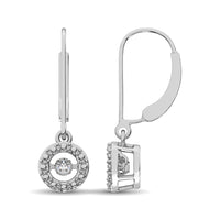 Thumbnail for Sterling Silver 1/20 Ct.Tw. Moving Diamond Danglers Earrings