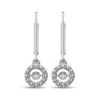 Thumbnail for Sterling Silver 1/20 Ct.Tw. Moving Diamond Danglers Earrings
