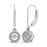 Thumbnail for Sterling Silver 1/20 Ct.Tw. Moving Diamond Danglers Earrings
