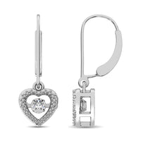 Thumbnail for Sterling Silver 1/20 Ct.Tw. Moving Diamond Danglers Earrings