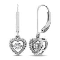 Thumbnail for Sterling Silver 1/20 Ct.Tw. Moving Diamond Danglers Earrings