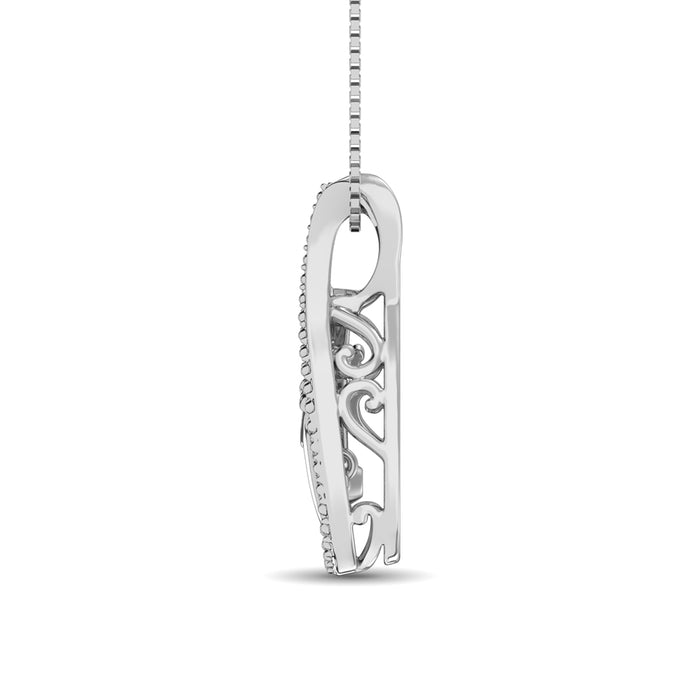 Sterling Silver 1/20 Ct.Tw. Diamond Mother And Child Pendant