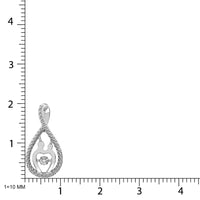 Thumbnail for Sterling Silver 1/20 Ct.Tw. Diamond Mother And Child Pendant