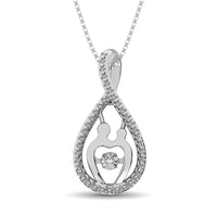 Thumbnail for Sterling Silver 1/20 Ct.Tw. Diamond Mother And Child Pendant