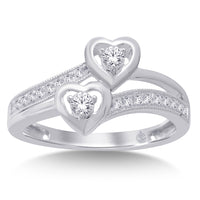Thumbnail for 10K White Gold 1/4 Ct.Tw. Diamond Heart Ring