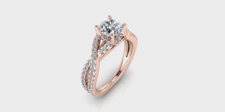 Larger Infinity Round Brilliant Diamond Engagement Ring-Angelucci-Jewelry