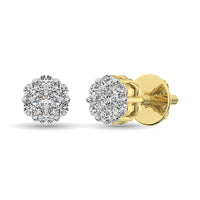 Thumbnail for Diamond 1/5 Ct.Tw. Cluster Earrings in 14K Yellow Gold