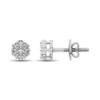 Thumbnail for 14K White Gold 1/2 Ct.Tw. Diamond Flower Studs Earrings