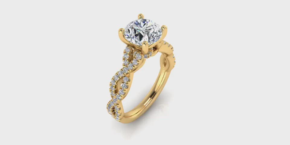 1.5 Carat Infinity Round Brilliant Diamond Engagement Ring-Angelucci Jewelry
