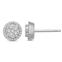 Thumbnail for 14K White Gold 3/4 Ct.Tw. Diamond Flower Stud Earrings