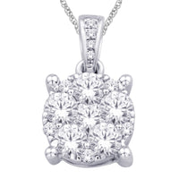 Thumbnail for 14K White Gold 1/3 Ct.Tw. Diamond Flower Pendant